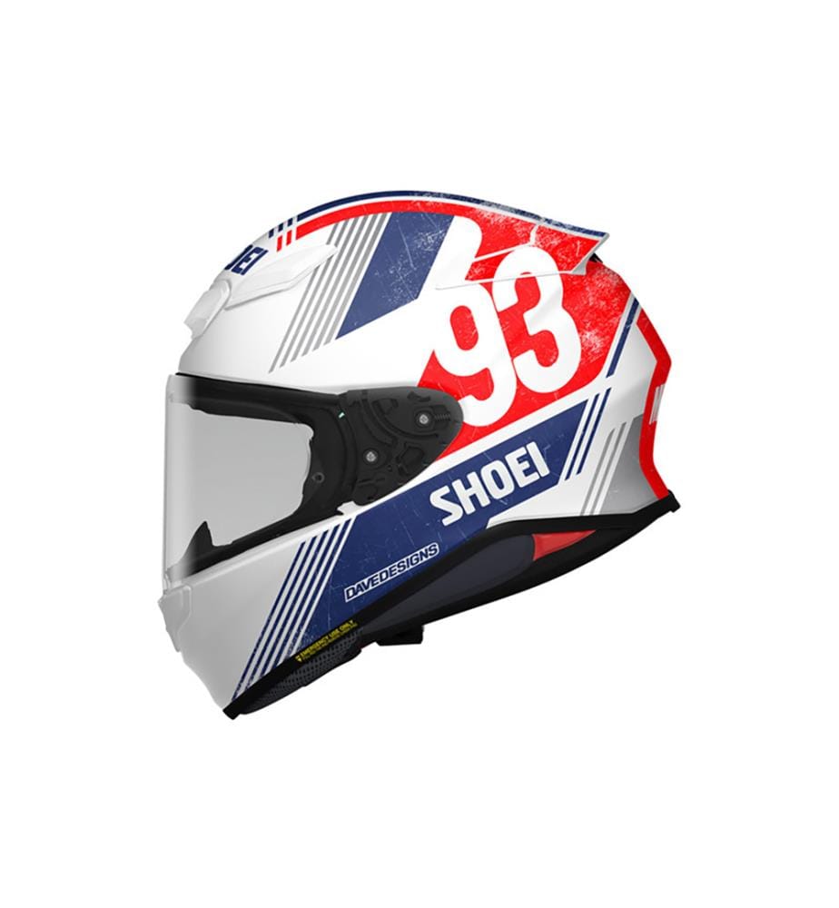 Casque Moto Intégral NXR2 MM93 Retro - Blanc, Bleu et Rouge