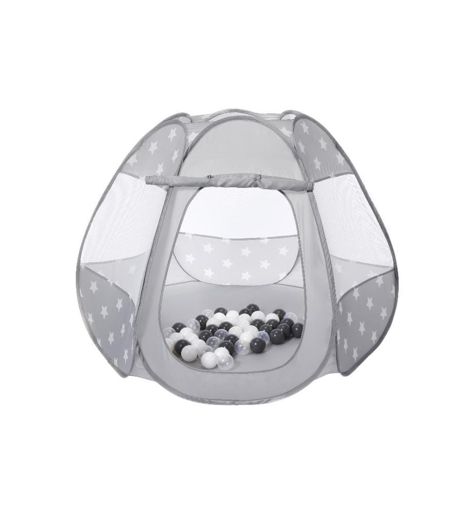 Knorrtoys Piscine à balles Bellox Grey étoiles blanches 50 balles incluses