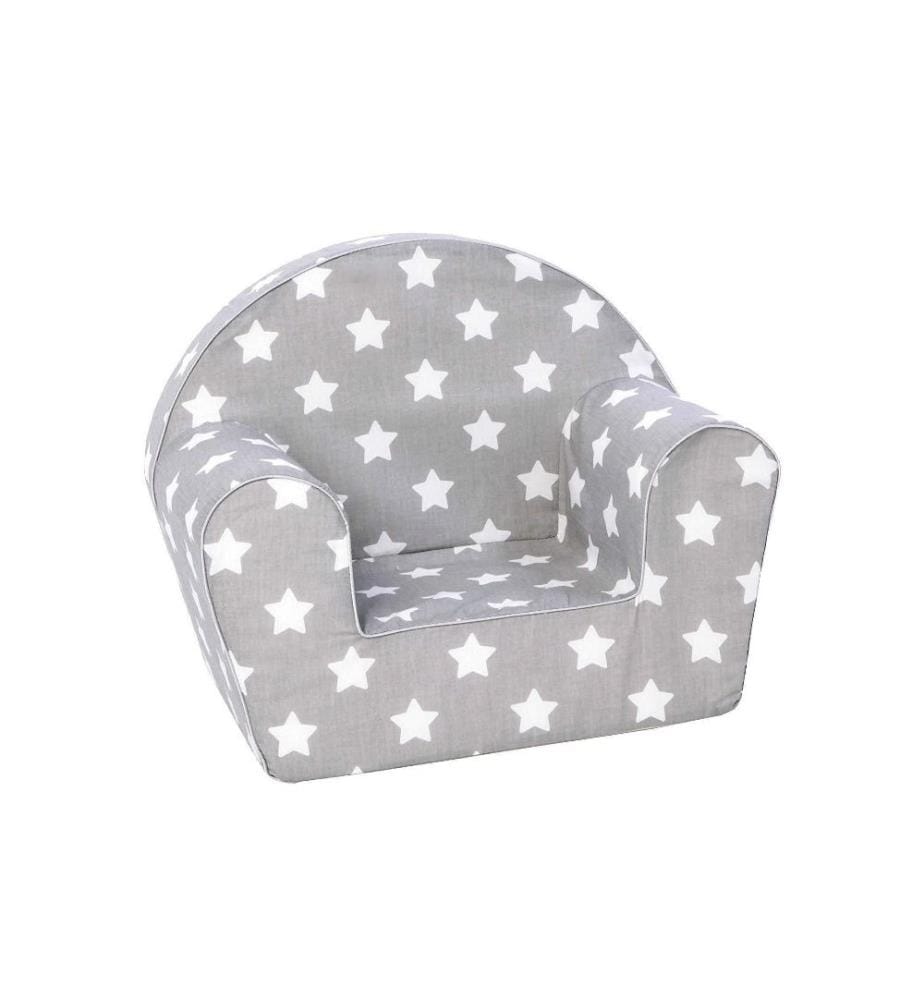 Knorrtoys Fauteuil pour enfants Gris avec étoiles blanches