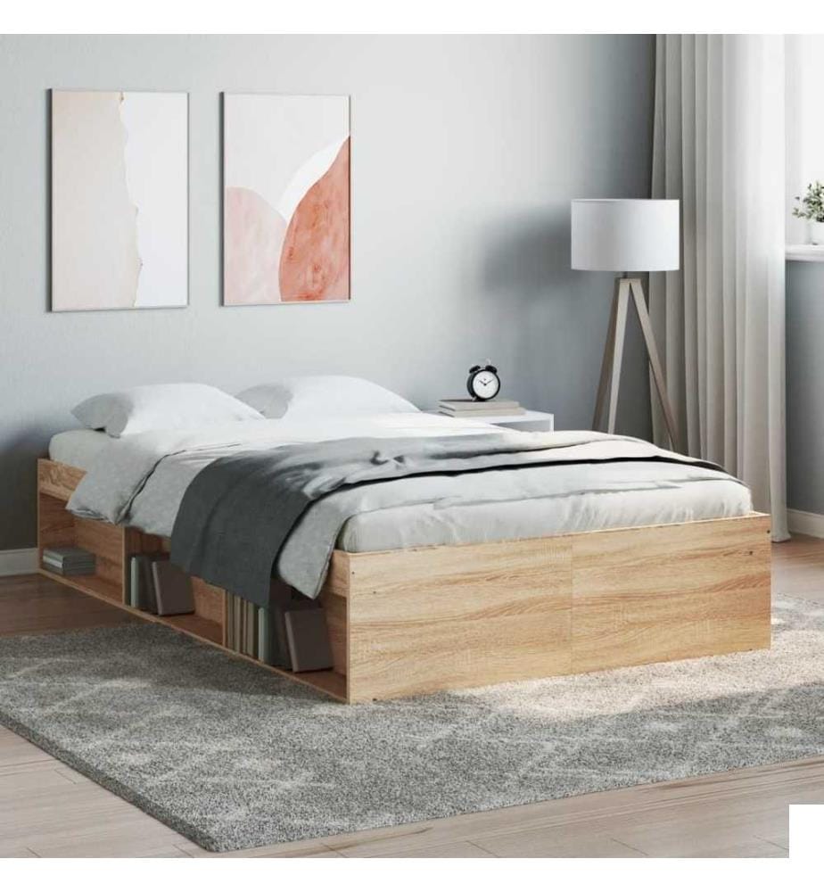 Cadre de lit chêne sonoma 120x190 cm petit double
