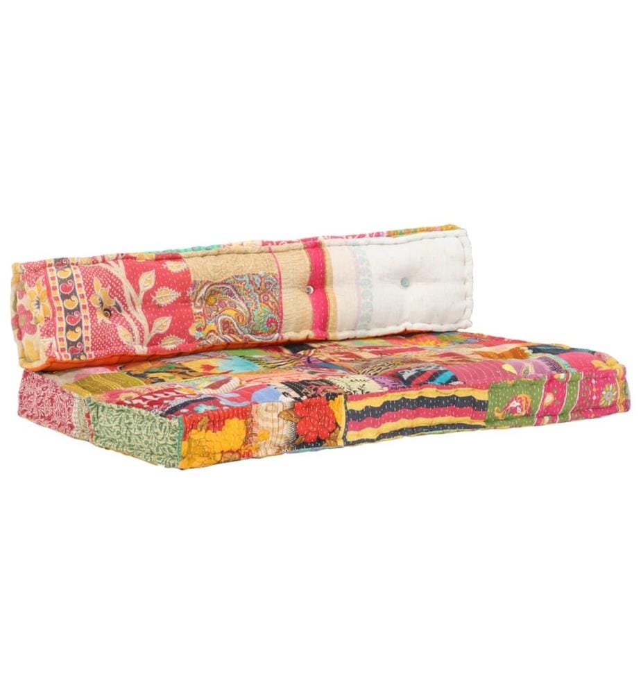Coussin de canapé palette Multicolore Tissu Patchwork