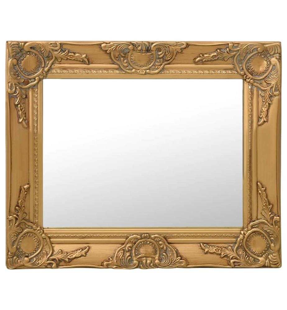 Miroir mural style baroque 50x40 cm Doré