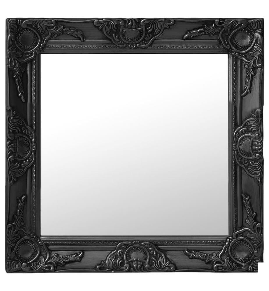 Miroir mural style baroque 50x50 cm noir
