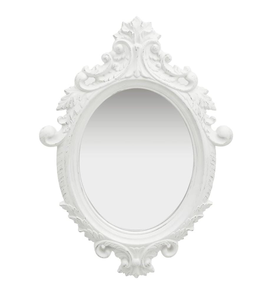 Miroir mural style château 56x76 cm Blanc