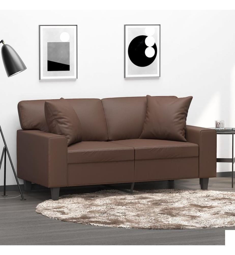 Coussins décoratifs lot de 2 Marron 40x40 cm Similicuir