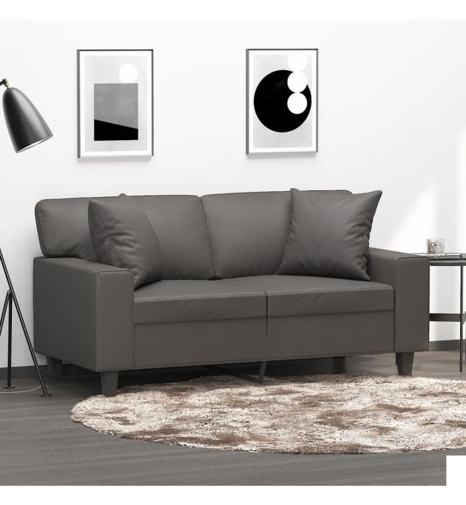 Coussins décoratifs lot de 2 Gris 40x40 cm Similicuir