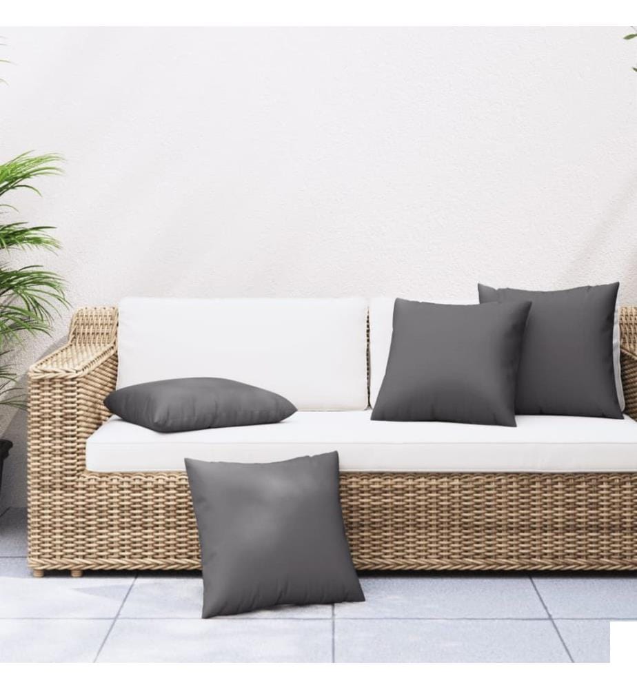 Coussins de canapé 4 pcs anthracite 40x40 cm tissu