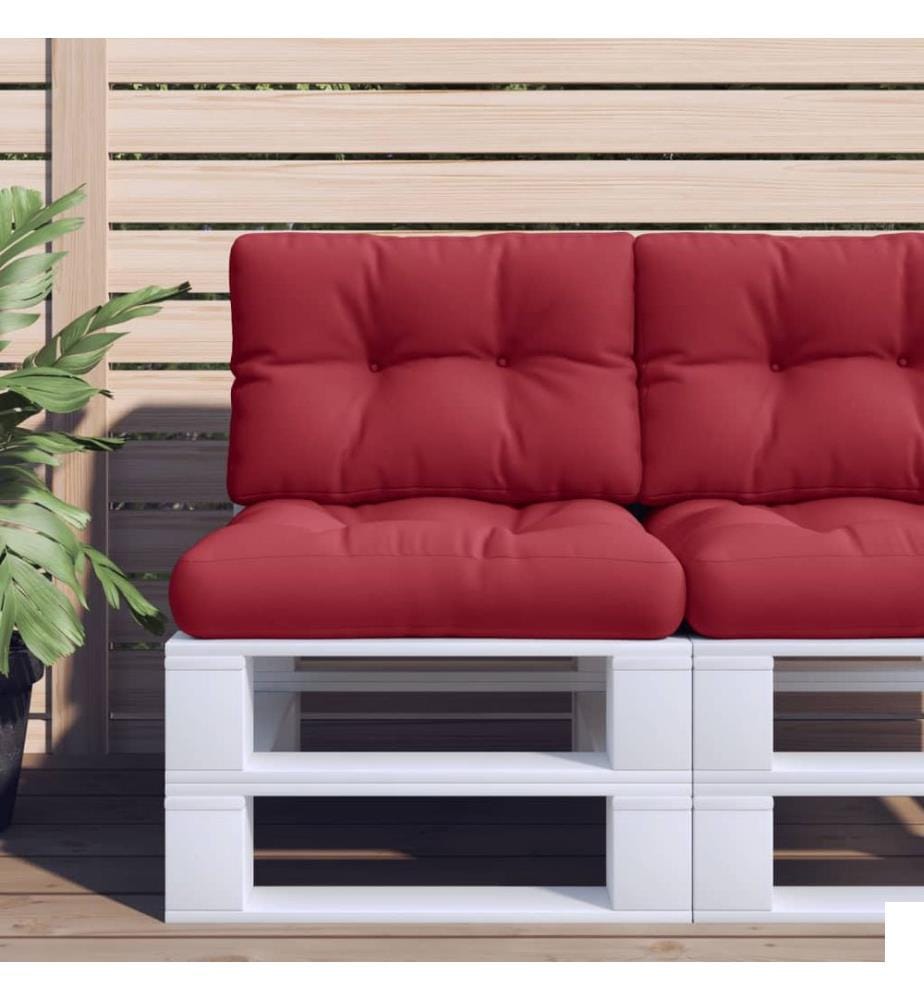 Coussin de palette rouge bordeaux 50x40x12 cm tissu