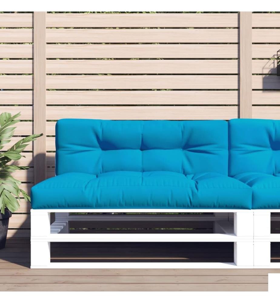 Coussins de palette lot de 2 bleu tissu