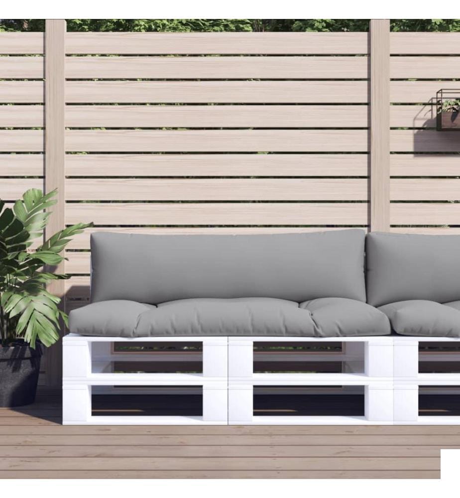 Coussins de palette lot de 2 gris tissu