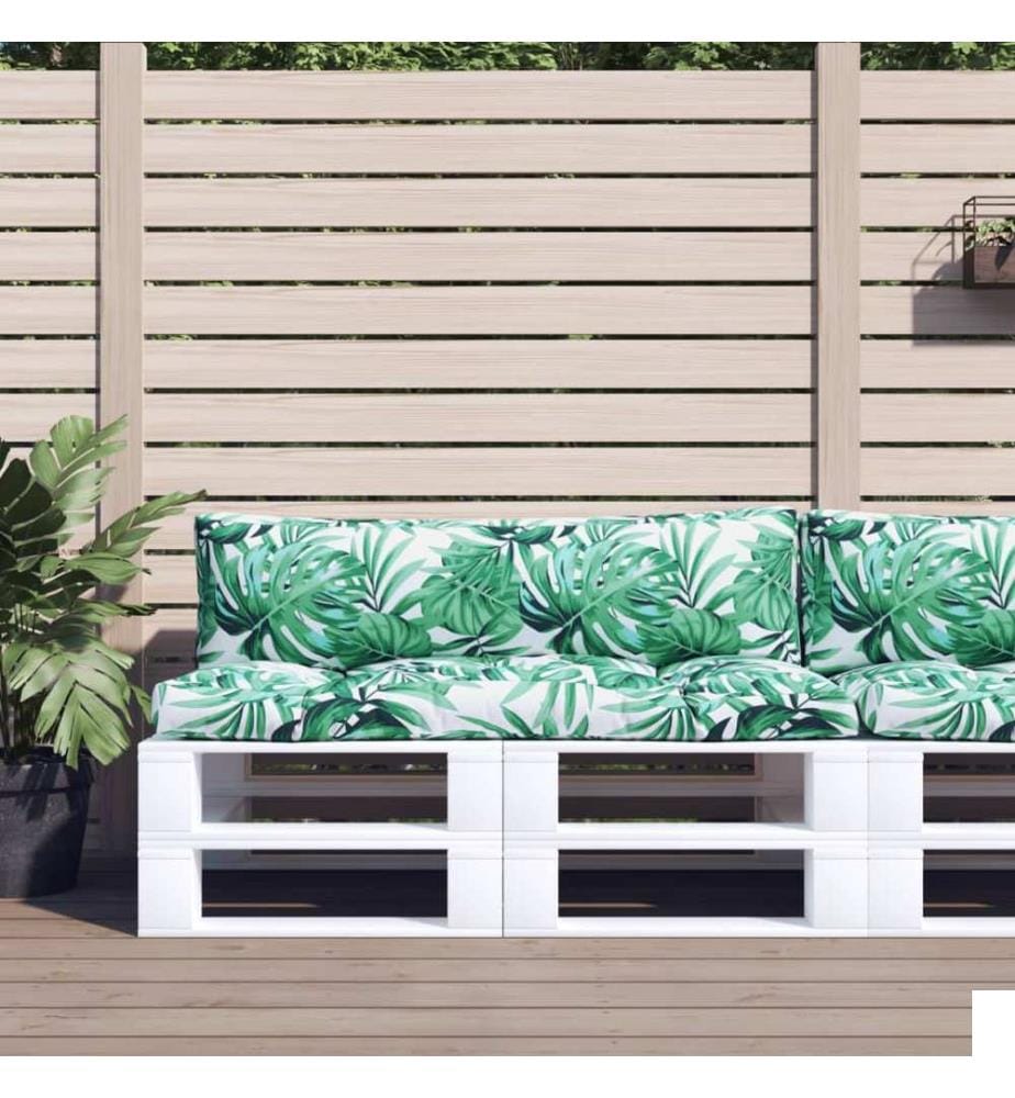 Coussins de palette lot de 2 motif de feuilles tissu