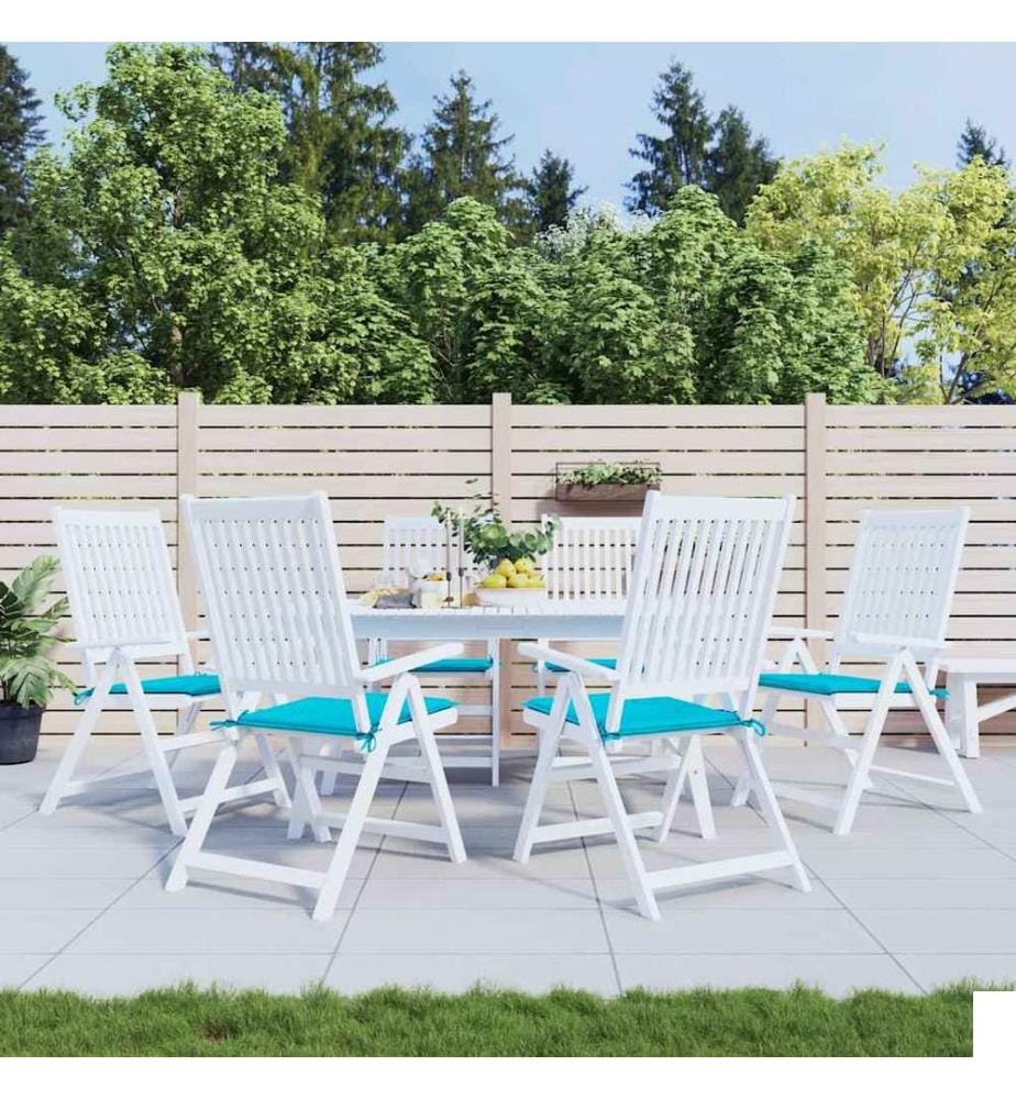 Coussins de chaise de jardin lot de 6 turquoise 40x40x4cm tissu