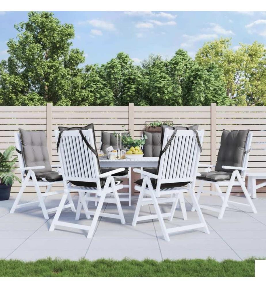 Coussins de chaise à dossier haut lot de 6 gris tissu oxford