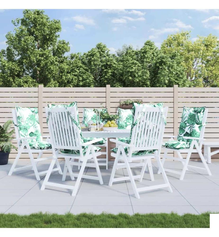 Coussins de chaise à dossier haut lot de 6 modèle de feuille