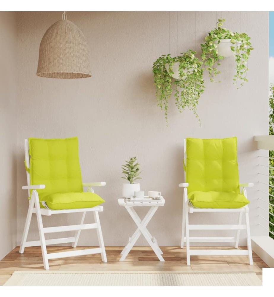 Coussins de chaise à dossier bas lot de 2 vert vif