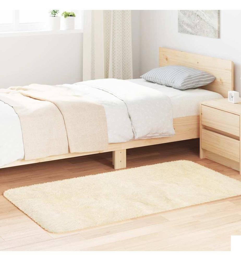 Tapis Shaggy à poils longs NAVARRA crème 80x150 cm polyester