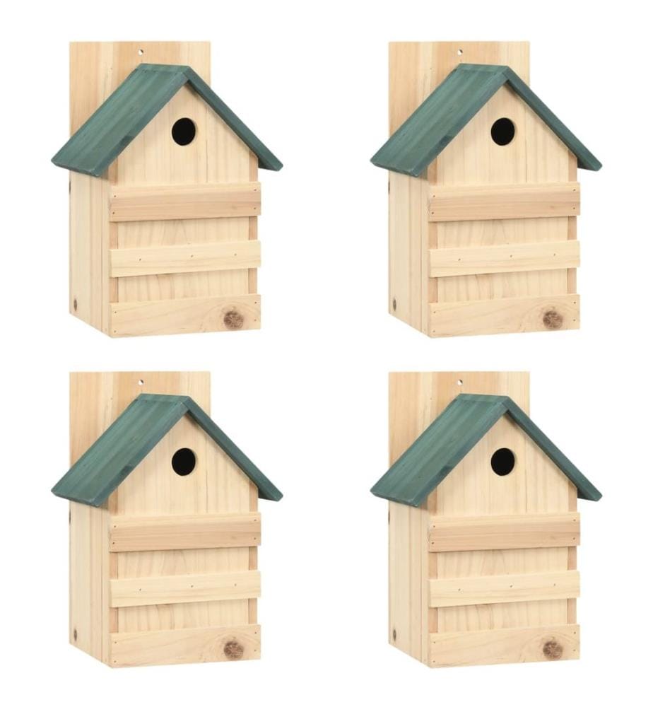 Nichoirs 4 pcs 23x19x33 cm Bois de sapin