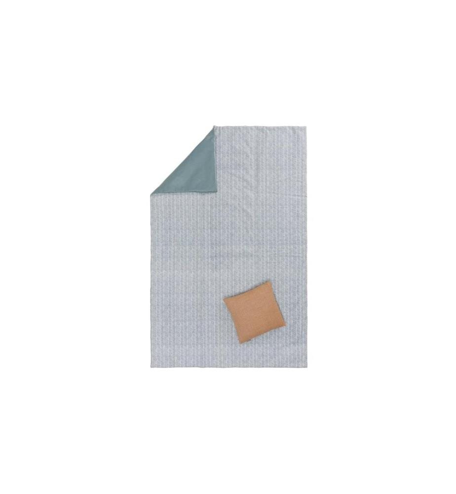 Urbanara - Couverture de pique-nique Mallur 130 x 190 cm - Gris vert / blanc