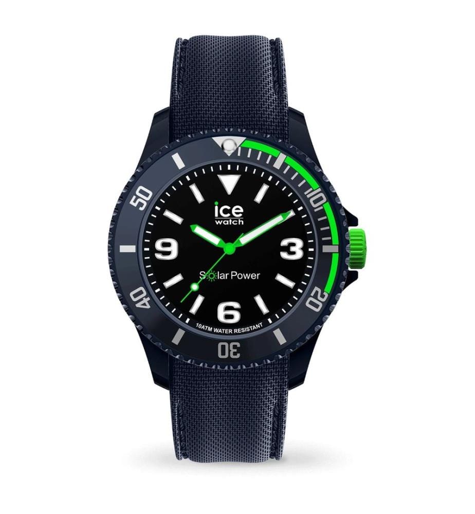 Montre solaire en silicone bleu - 40 mm