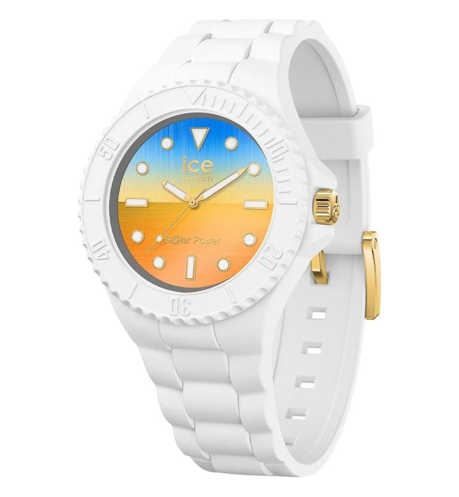 Montre à Quartz Solaire Silicone Blanc - 40 mm