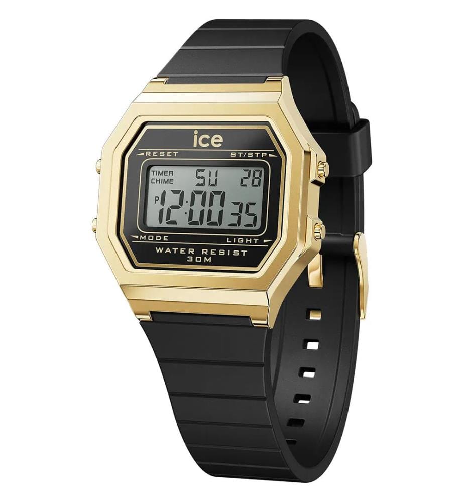 Montre à quartz en caoutchouc noir - 32 mm