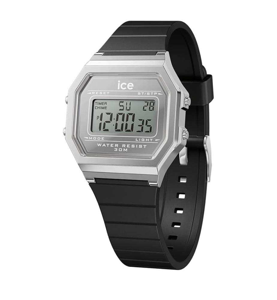 Montre à quartz en silicone noir - 32 mm