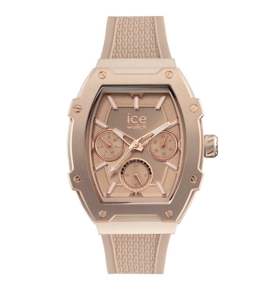 Montre à quartz en silicone marron - 35mm