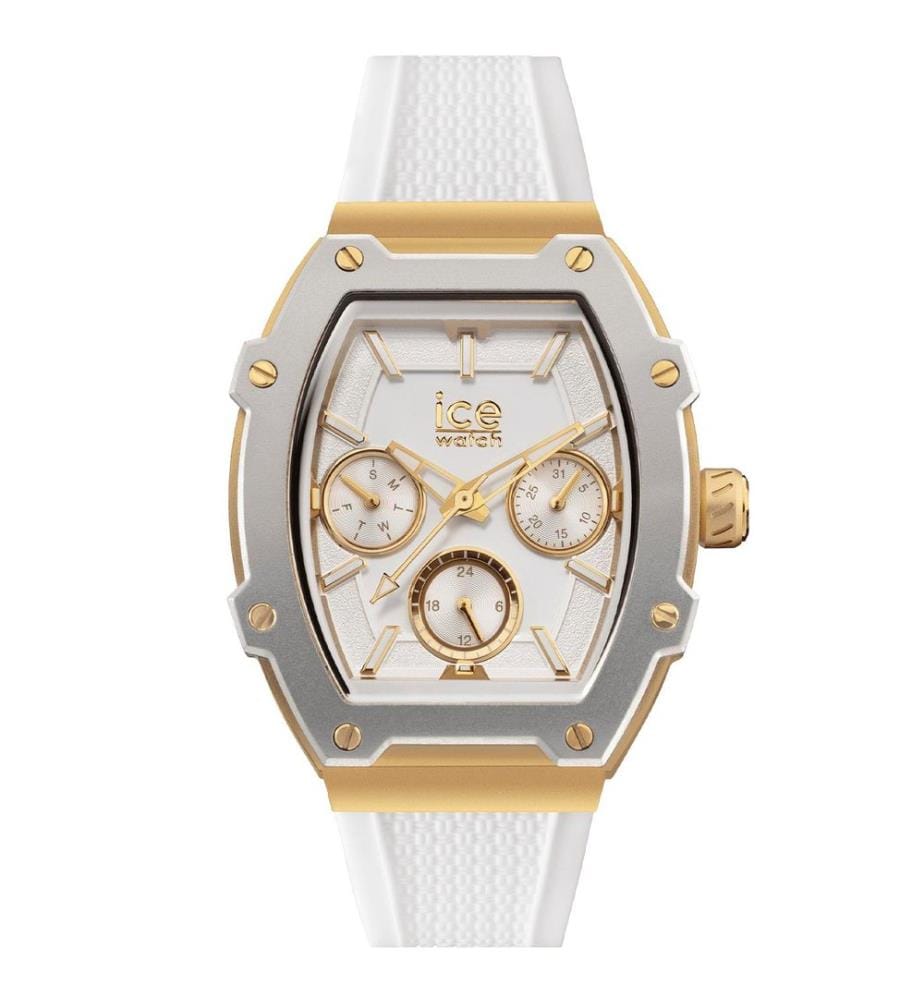 Montre à quartz en silicone blanc - 35 mm