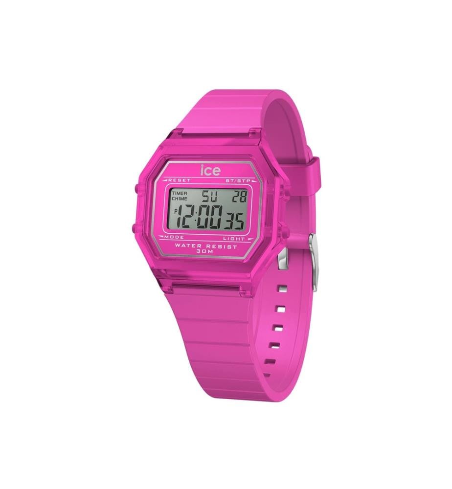 Montre à quartz en silicone rose - 32 mm