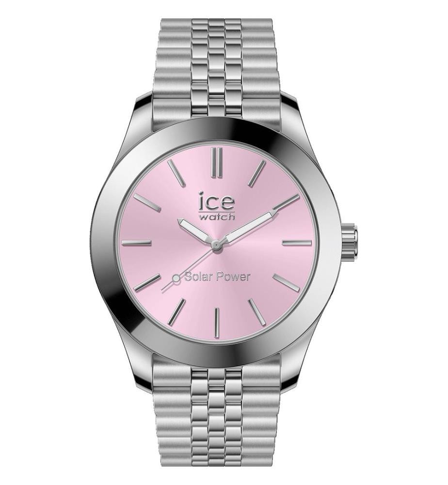 Montre solaire en acier inoxydable gris - 36 mm