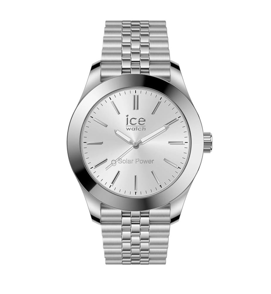 Montre solaire en acier inoxydable gris - 40 mm