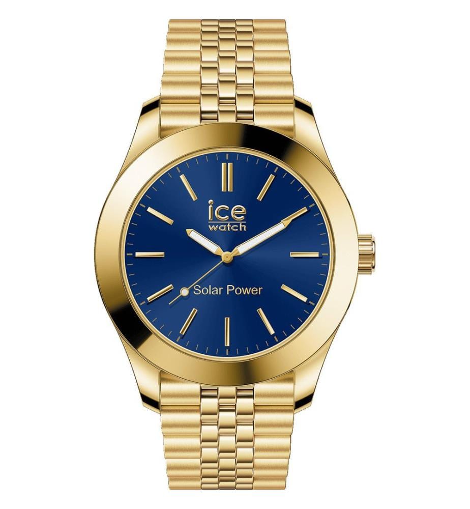 Montre solaire en acier inoxydable doré - 40 mm
