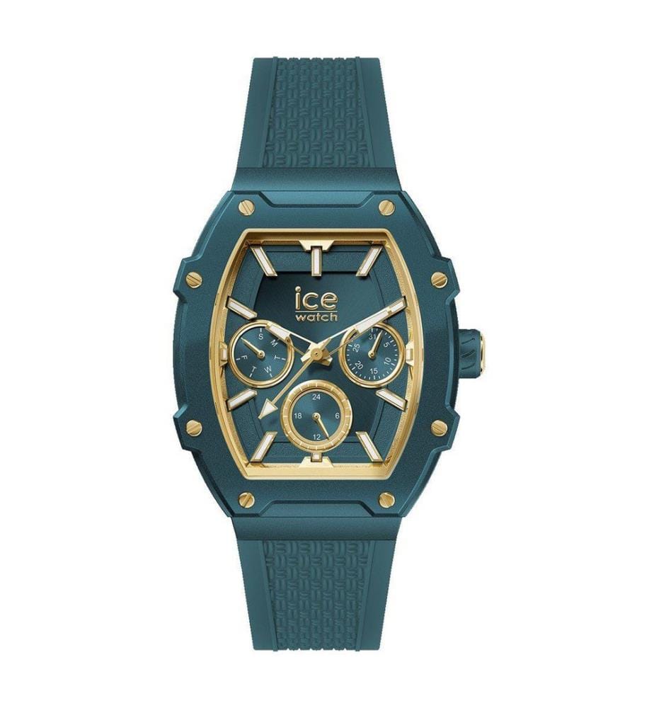 Montre à quartz en silicone verte - 45 mm