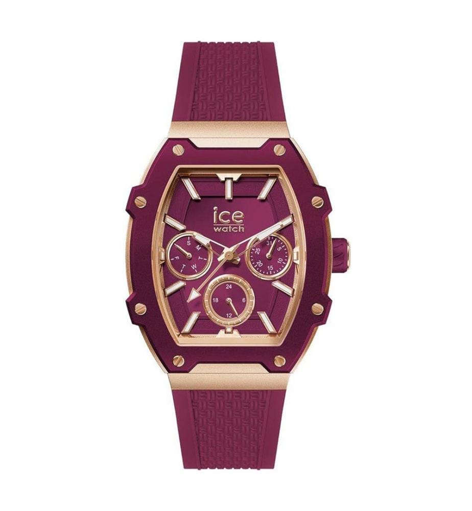 Montre à quartz en silicone rose - 45 mm
