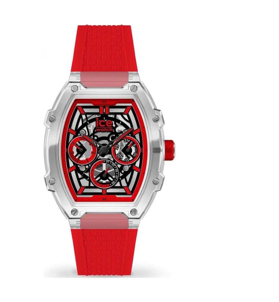 Montre à quartz en silicone rouge - 45 mm
