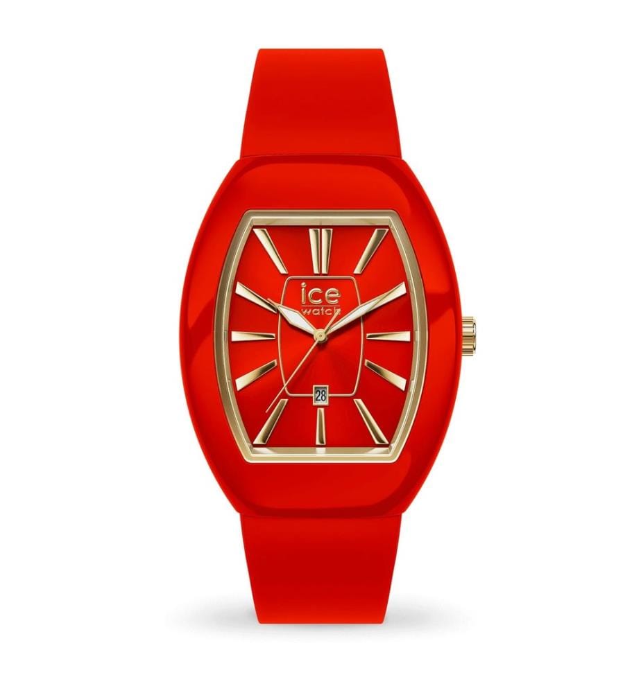 Montre à quartz en silicone rouge - 45 mm