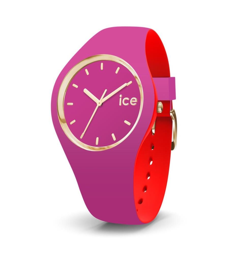 Montre à quartz en silicone rose - 40 mm