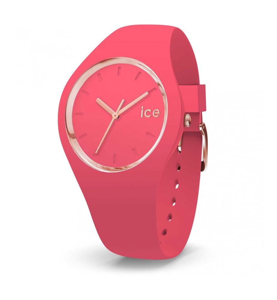Montre à quartz en silicone rose - 40 mm