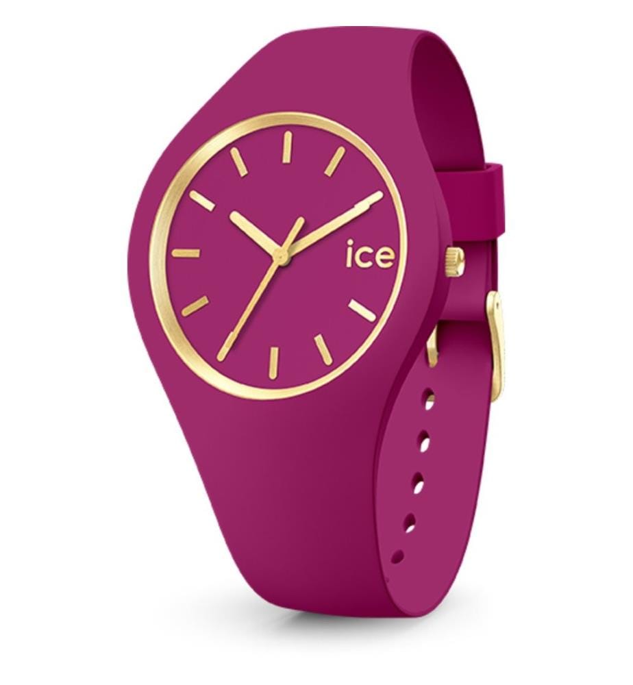 Montre à quartz en silicone rose - 40 mm