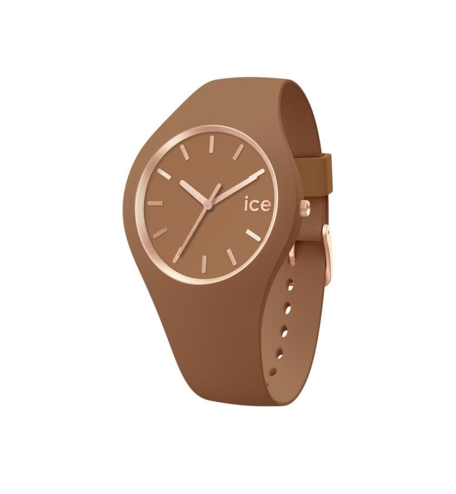 Montre à quartz en silicone marron - 40 mm