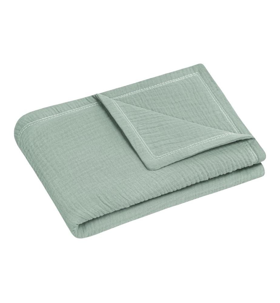 JULIUS ZÖLLNER - Couverture douillette en mousseline de coton Vert 70 x 100 cm