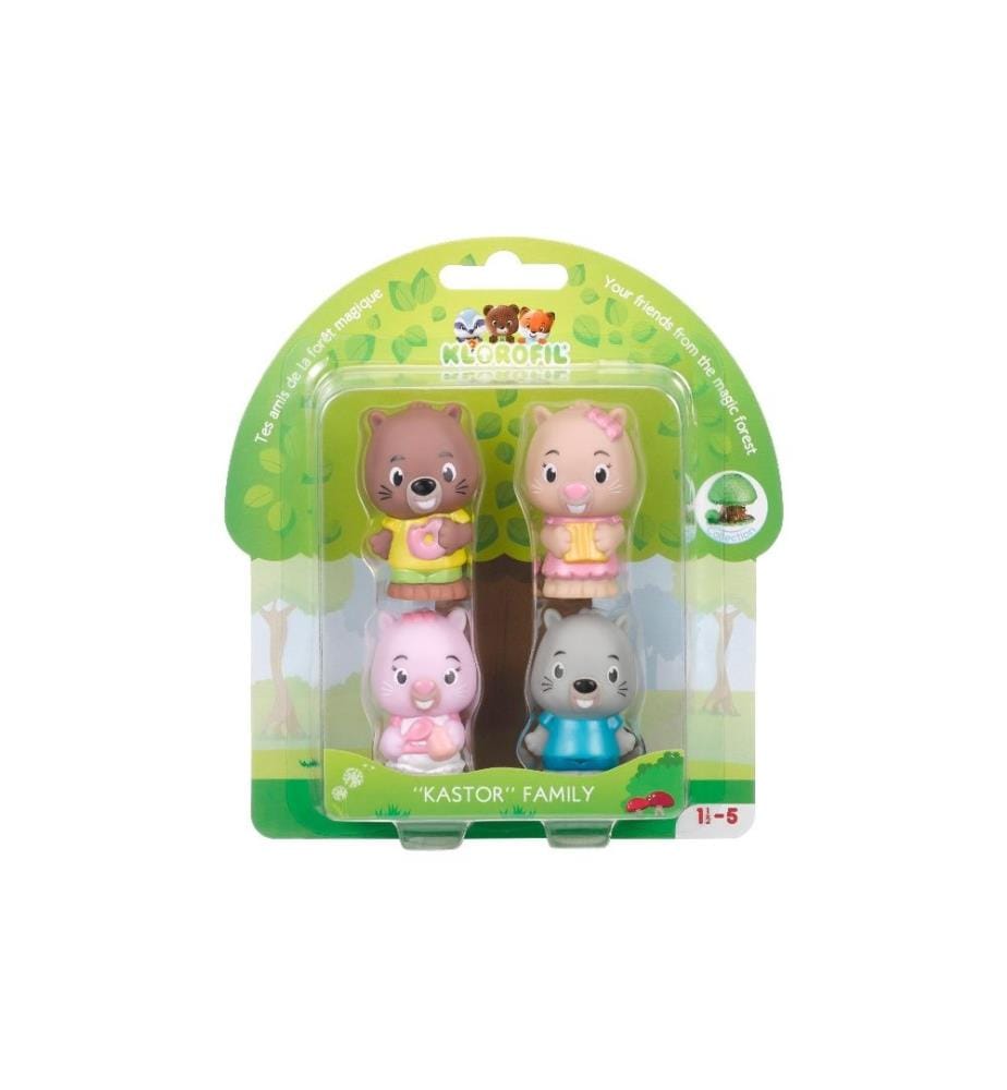 KLOROFIL - Ensemble de figurines 4 personnages famille «Kastor»