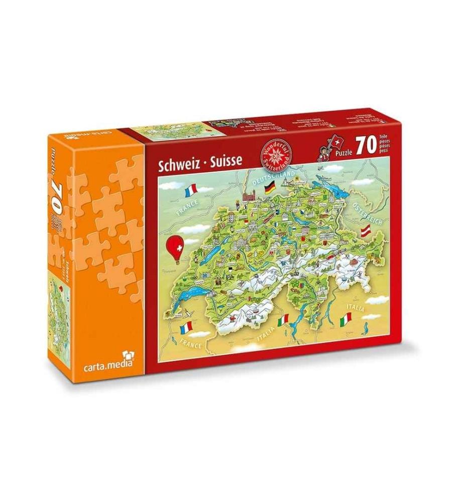 CARTA.MEDIA - Puzzle Carte illustrée de la Suisse