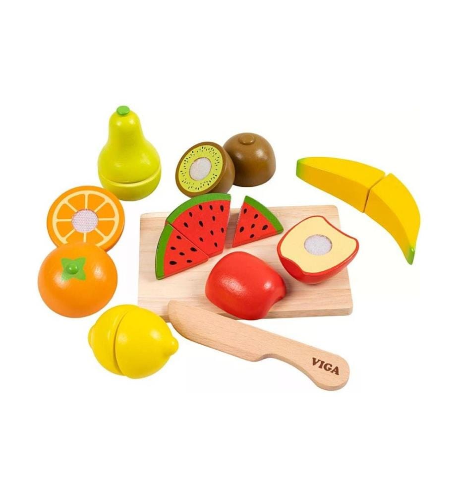 VIGA - Aliments jouets Set de fruits à couper 17 pièces