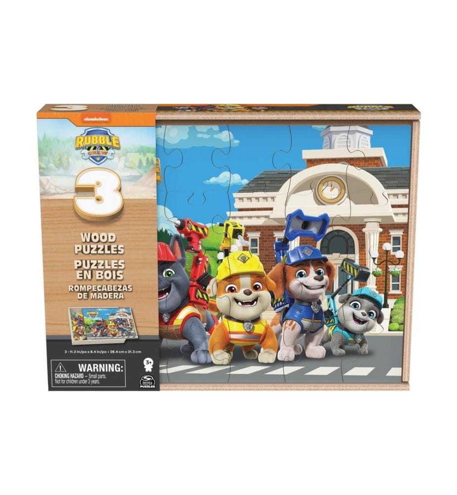 SPINMASTER - Puzzle en bois Jeu de 3 Rubble et Crew