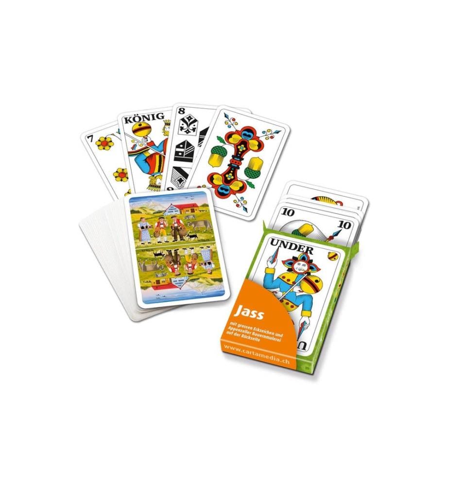 CARTA.MEDIA - Cartes de jass avec motif appenzellois et très grands caractères d'angle