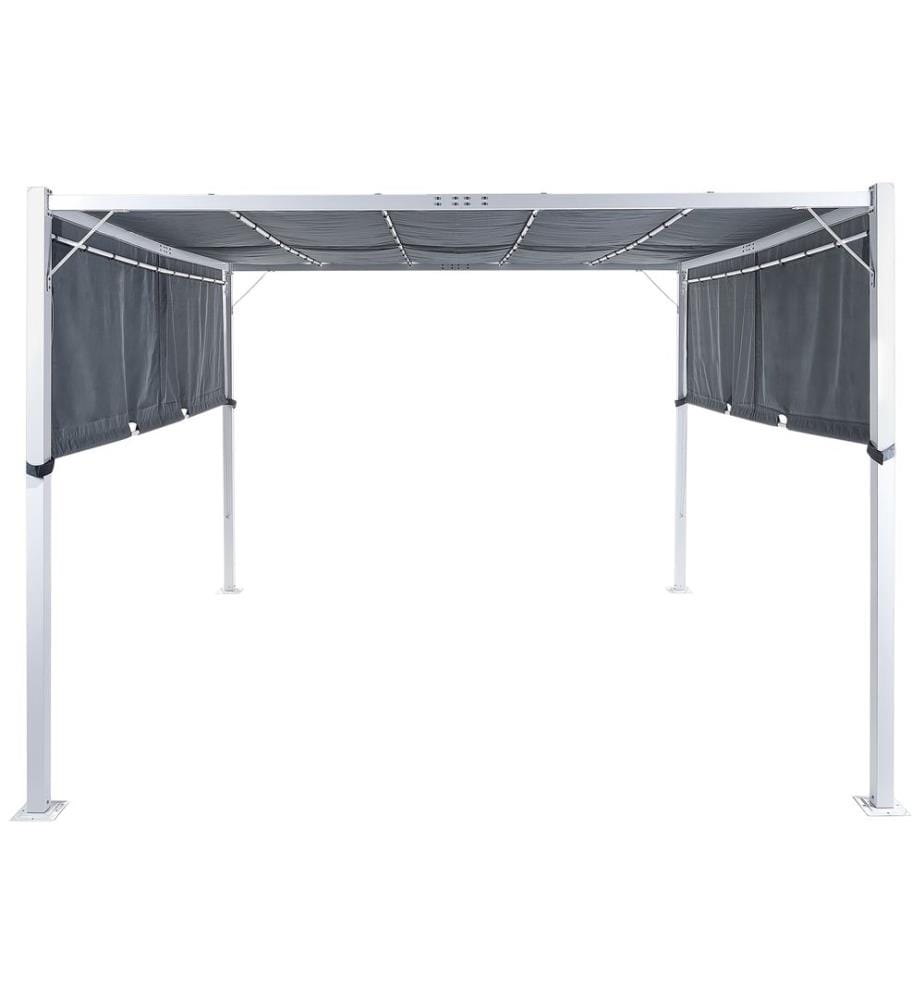 Tonnelle de jardin LED PARGA Métal 310 cm 310 cm Gris