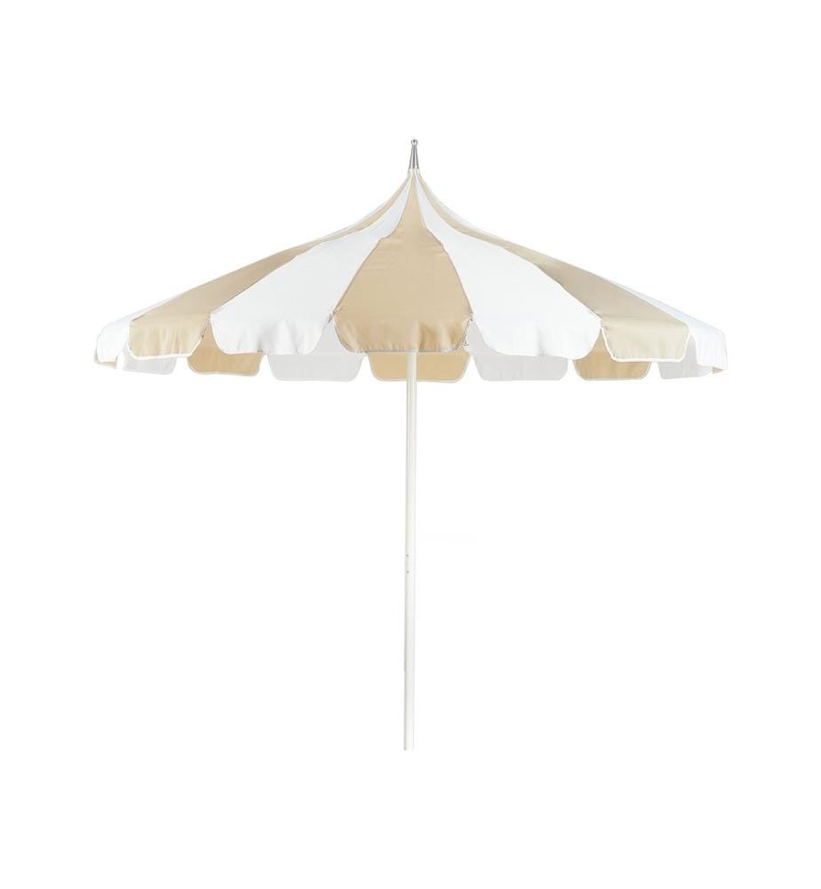 Parasol de jardin 245 cm MINOA Blanc/beige