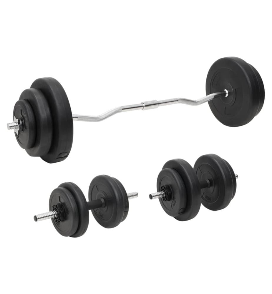 Ensemble d'haltères et de barres avec plaques 60 kg