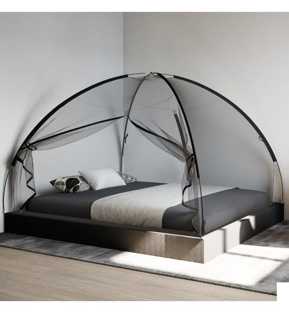 Moustiquaire mongole avec portes 220 maille noir 200x180x135 cm